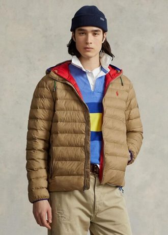 Khaki Ralph Lauren Packable vattenavvisande jackor för män