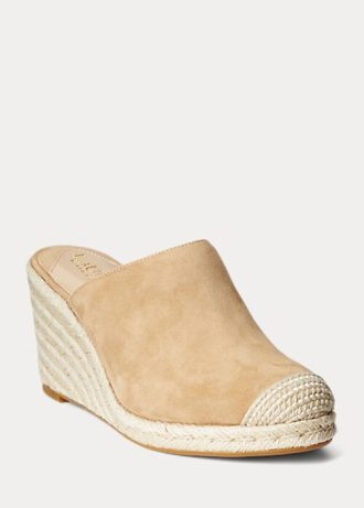 Khaki Ralph Lauren Pennie Mocka Espadrille för kvinnor