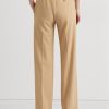 Khaki Ralph Lauren plisserade byxor i ylleblandning för kvinnor Khaki Ralph Lauren plisserade byxor i ylleblandning för kvinnor
