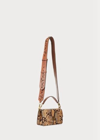 Khaki Ralph Lauren Små Tayler Crossbody-väskor i konstormskinn för kvinnor