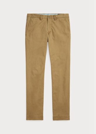 Khaki Ralph Lauren Stretch Slim Fit Chino-byxor för män