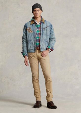 Khaki Ralph Lauren Sullivan Slim Stretch Jeans för män