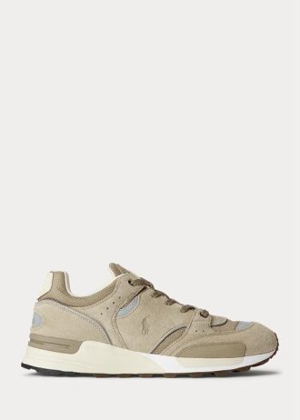 Khaki Ralph Lauren Trackster 200 Sneakers för män