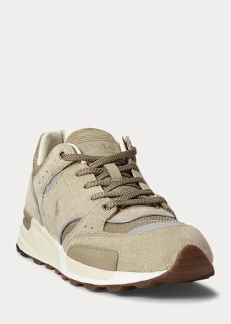 Khaki Ralph Lauren Trackster 200 Sneakers för män