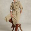 Khaki Ralph Lauren Twill kappor för kvinnor Khaki Ralph Lauren Twill kappor för kvinnor