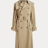 Khaki Ralph Lauren Twill kappor för kvinnor Khaki Ralph Lauren Twill kappor för kvinnor