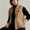 Khaki Ralph Lauren vattenavvisande quiltad väst för män Khaki Ralph Lauren vattenavvisande quiltad väst för män