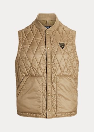Khaki Ralph Lauren vattenavvisande quiltad väst för män