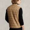Khaki Ralph Lauren vattenavvisande quiltad väst för män Khaki Ralph Lauren vattenavvisande quiltad väst för män