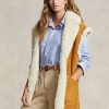 Khaki Ralph Lauren Vändbar Shearling-väst för kvinnor Khaki Ralph Lauren Vändbar Shearling-väst för kvinnor