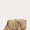 Khaki Ralph Lauren Welington Crossbody-väskor i kalvmocka för kvinnor