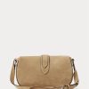 Khaki Ralph Lauren Welington Crossbody-väskor i kalvmocka för kvinnor