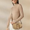 Khaki Ralph Lauren Welington Crossbody-väskor i kalvmocka för kvinnor