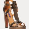 Koppar dam Ralph Lauren Dakota metalliska sandaler i kalvskinn Koppar dam Ralph Lauren Dakota metalliska sandaler i kalvskinn