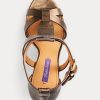 Koppar dam Ralph Lauren Dakota metalliska sandaler i kalvskinn Koppar dam Ralph Lauren Dakota metalliska sandaler i kalvskinn