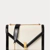 Kräm/svart dam Ralph Lauren Polo ID Mocka Envelope Crossbody-väskor Kräm/svart dam Ralph Lauren Polo ID Mocka Envelope Crossbody-väskor