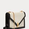 Kräm/svart dam Ralph Lauren Polo ID Mocka Envelope Crossbody-väskor Kräm/svart dam Ralph Lauren Polo ID Mocka Envelope Crossbody-väskor