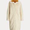 Krämfärgad dam Ralph Lauren Oversize Vändbara Shearling-kappor Krämfärgad dam Ralph Lauren Oversize Vändbara Shearling-kappor
