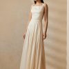 Krämfärgad dam Ralph Lauren Talbert Crepe-Back-Satin aftonklänning Krämfärgad dam Ralph Lauren Talbert Crepe-Back-Satin aftonklänning
