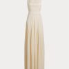 Krämfärgad dam Ralph Lauren Talbert Crepe-Back-Satin aftonklänning Krämfärgad dam Ralph Lauren Talbert Crepe-Back-Satin aftonklänning