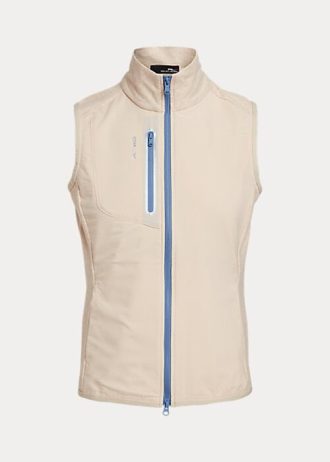 Krämfärgad dam Ralph Lauren Terry ärmlös väst med dragkedja