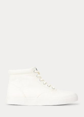 Krämfärgade Ralph Lauren Bryn High-Top Sneakers för kvinnor
