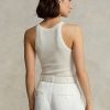 Krämfärgade Ralph Lauren Cashmere tankar för kvinnor Krämfärgade Ralph Lauren Cashmere tankar för kvinnor