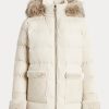 Krämfärgade Ralph Lauren fuskpäls för kvinnor för kvinnor Krämfärgade Ralph Lauren fuskpäls för kvinnor för kvinnor