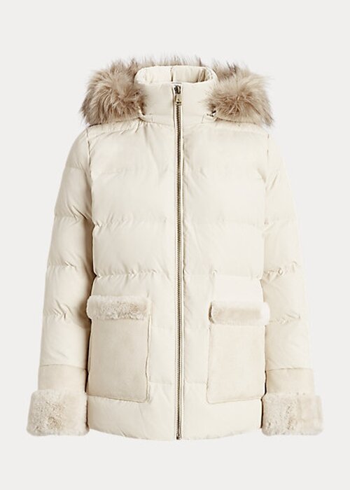 Krämfärgade Ralph Lauren fuskpäls för kvinnor för kvinnor Krämfärgade Ralph Lauren fuskpäls för kvinnor för kvinnor