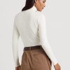 Krämfärgade Ralph Lauren Jersey-tröjor med turtleneck för kvinnor Krämfärgade Ralph Lauren Jersey-tröjor med turtleneck för kvinnor