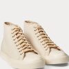 Krämfärgade Ralph Lauren Mayport Canvas Sneakers för män Krämfärgade Ralph Lauren Mayport Canvas Sneakers för män
