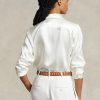 Krämfärgade Ralph Lauren Mulberry Silk Shir-skjortor för kvinnor Krämfärgade Ralph Lauren Mulberry Silk Shir-skjortor för kvinnor