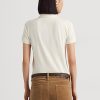 Krämfärgade Ralph Lauren Piképikétröjor med pärlor, dam Krämfärgade Ralph Lauren Piképikétröjor med pärlor, dam