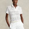 Krämfärgade Ralph Lauren pikétröjor med geometrisk spets för kvinnor Krämfärgade Ralph Lauren pikétröjor med geometrisk spets för kvinnor