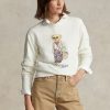 Krämfärgade Ralph Lauren Polo Bear Fleece sweatshirts med rund hals Krämfärgade Ralph Lauren Polo Bear Fleece sweatshirts med rund hals