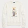Krämfärgade Ralph Lauren Polo Bear Fleece sweatshirts med rund hals Krämfärgade Ralph Lauren Polo Bear Fleece sweatshirts med rund hals