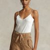 Krämfärgade Ralph Lauren Silk Camisole Toppar för kvinnor Krämfärgade Ralph Lauren Silk Camisole Toppar för kvinnor