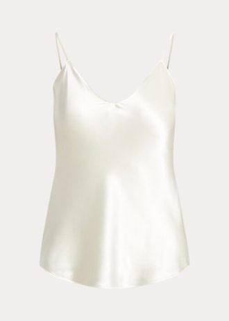 Krämfärgade Ralph Lauren Silk Camisole Toppar för kvinnor