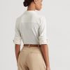 Krämfärgade Ralph Lauren Stretch Jersey-skjortor för kvinnor Krämfärgade Ralph Lauren Stretch Jersey-skjortor för kvinnor