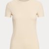 Krämfärgade Ralph Lauren T-shirts i stretchig bomull för kvinnor Krämfärgade Ralph Lauren T-shirts i stretchig bomull för kvinnor