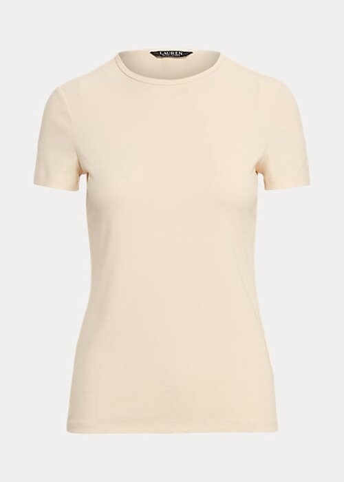 Krämfärgade Ralph Lauren T-shirts i stretchig bomull för kvinnor Krämfärgade Ralph Lauren T-shirts i stretchig bomull för kvinnor
