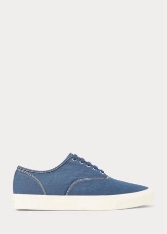 Kungsblå Ralph Lauren Canvas Sneakers för män
