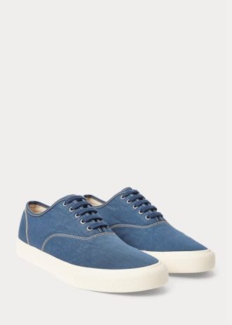 Kungsblå Ralph Lauren Canvas Sneakers för män