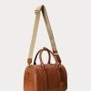Lauren Tan/Buff dam Ralph Lauren präglade läder Medium Kaden väskor Lauren Tan/Buff dam Ralph Lauren präglade läder Medium Kaden väskor
