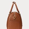 Lauren Tan/Buff dam Ralph Lauren präglade läder Medium Kaden väskor Lauren Tan/Buff dam Ralph Lauren präglade läder Medium Kaden väskor