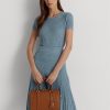 Lauren Tan/Buff dam Ralph Lauren präglade läder Medium Kaden väskor Lauren Tan/Buff dam Ralph Lauren präglade läder Medium Kaden väskor