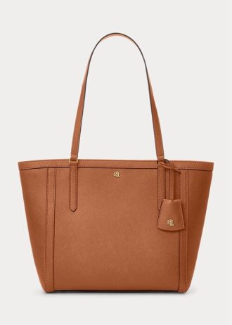 Lauren Tan Dam Ralph Lauren Crosshatch Läder Medium Clare Tygväskor