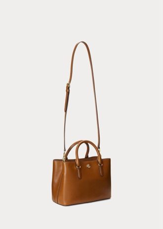 Lauren Tan Dam Ralph Lauren Läder Små Marcy Satchel Väskor