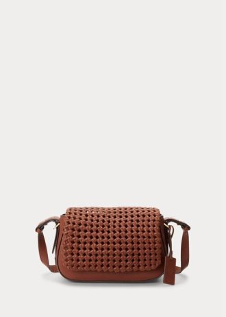 Lauren Tan Dam Ralph Lauren Woven Leather Small Maddy Shoulder Bags