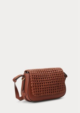 Lauren Tan Dam Ralph Lauren Woven Leather Small Maddy Shoulder Bags